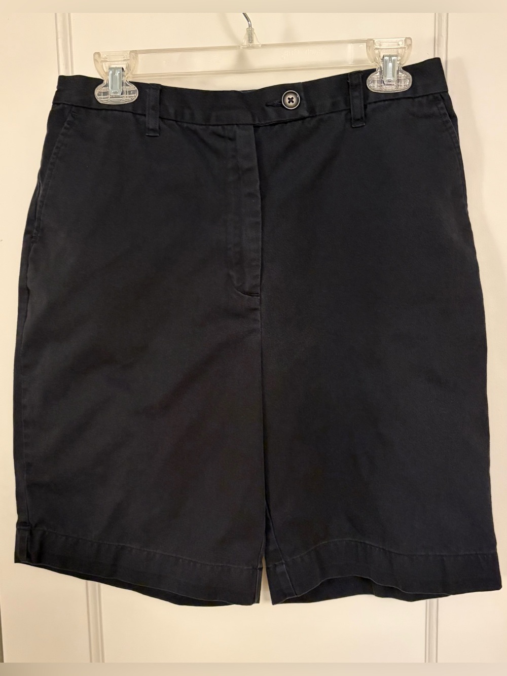Lands' End Women's Navy Bermuda Shorts  Fit 3 Elastic Back Waist